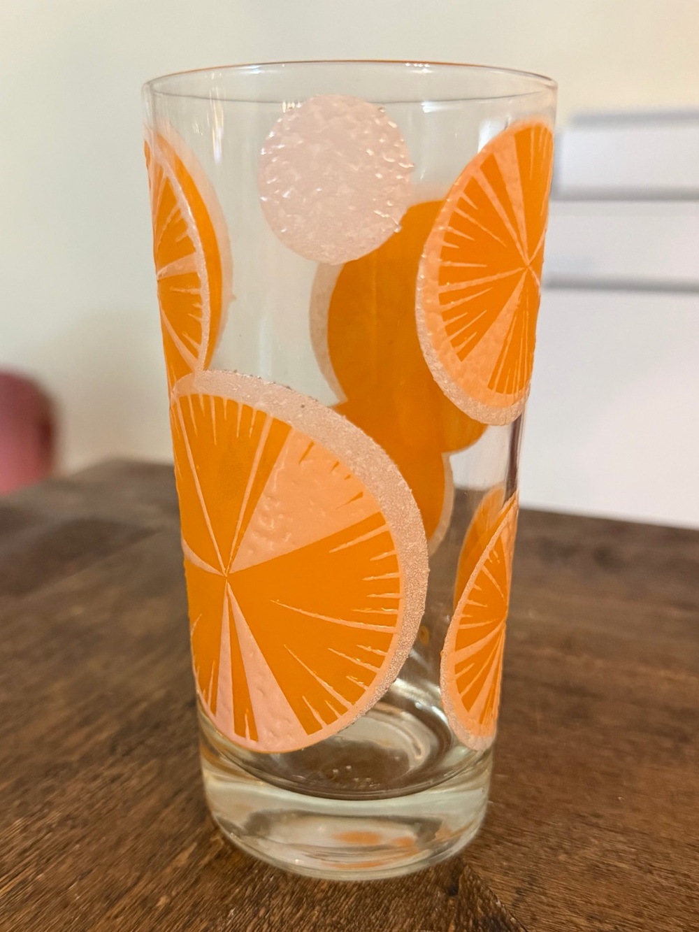 Vintage Fred Press Raised Sugared Orange Slice Highball Glass - Picture 4 of 11